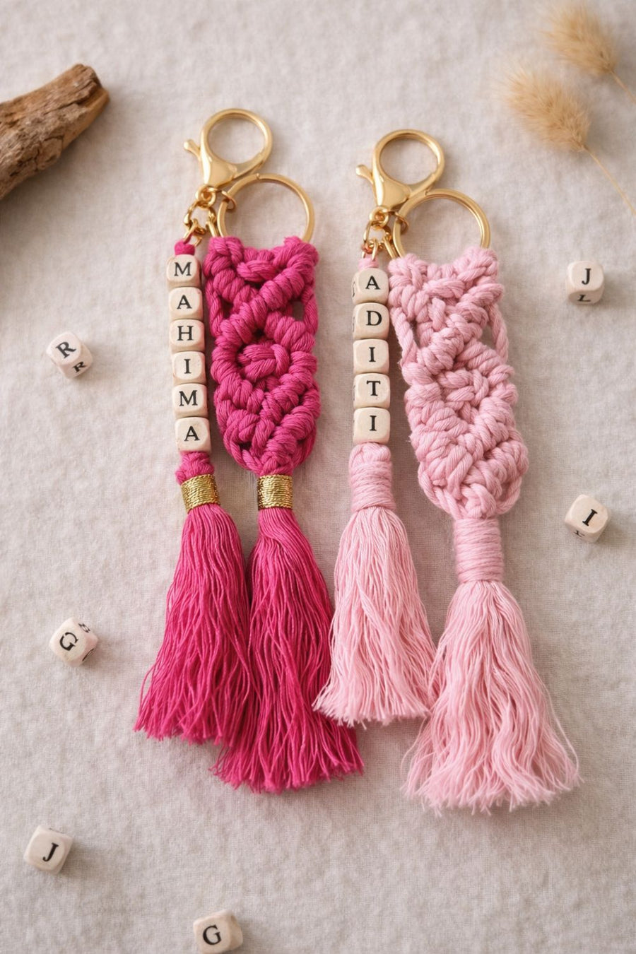 Customised Name Macrame Keyring