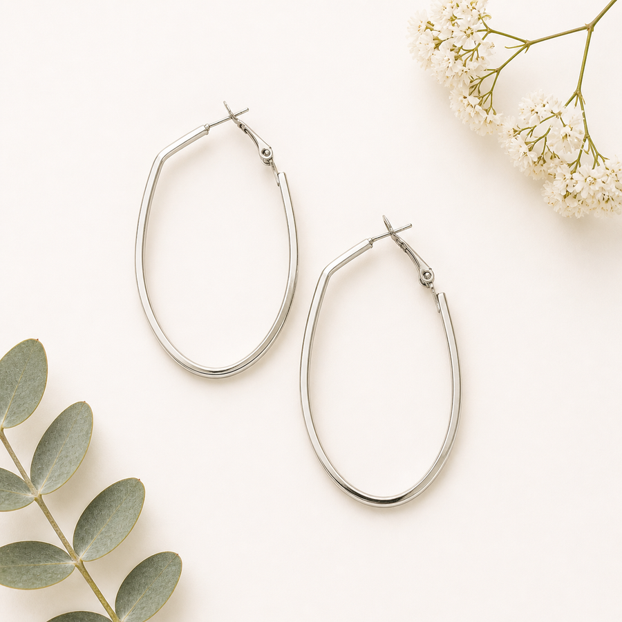 Modern Tapered Hoop- 1 Pair