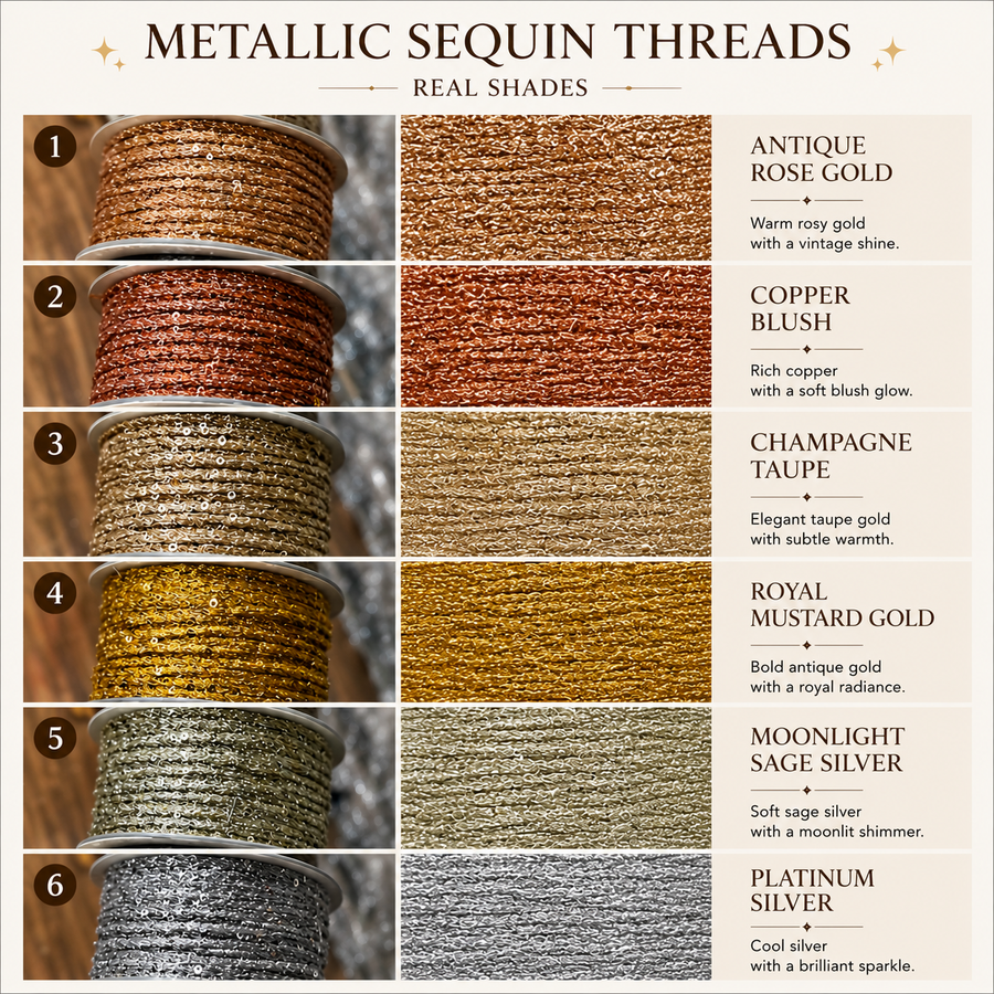 Metalic Sequin threads 2mm
