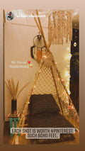 Teepee,  Macrame Decor Wigwam with 4 wood sticks