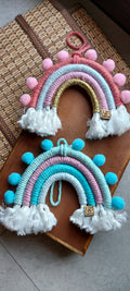 Macrame Rainbow with pompom - Mini