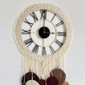 Macrame metal roman numeral clock