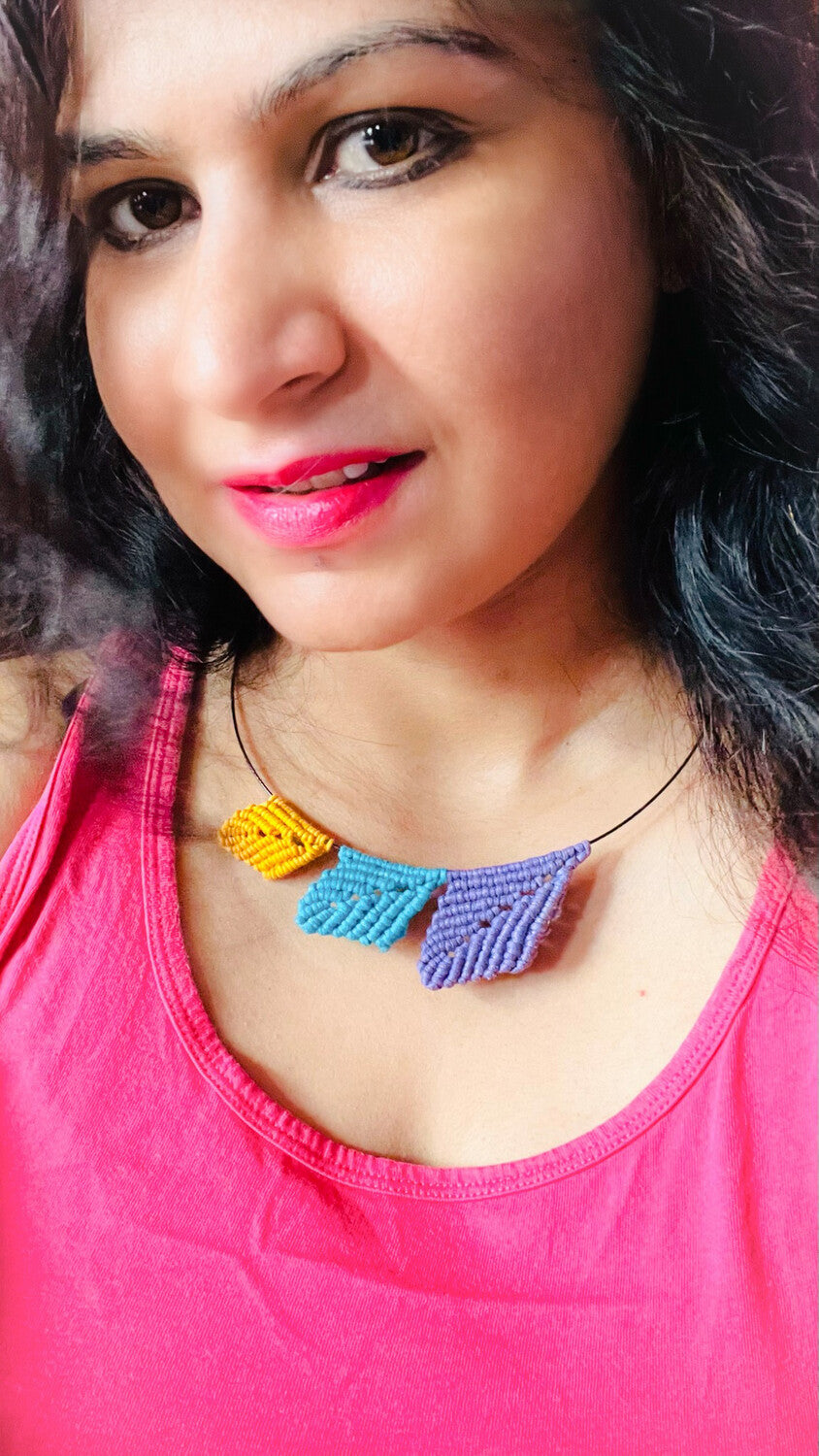 Leaf minimalist Macrame Choker | Necklace