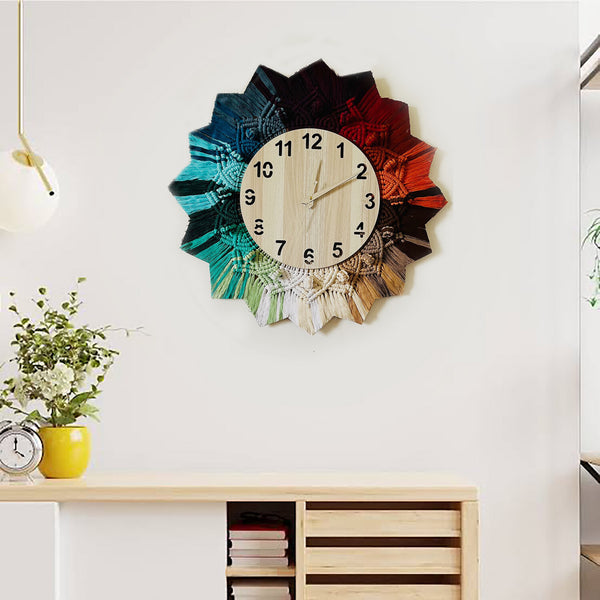 Colourful Macrame Clock