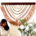 Big Wallhanging With Leafs And Wooden Beads