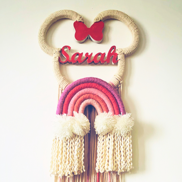 Personalised Kids Nameplate - Minnie/Mickey