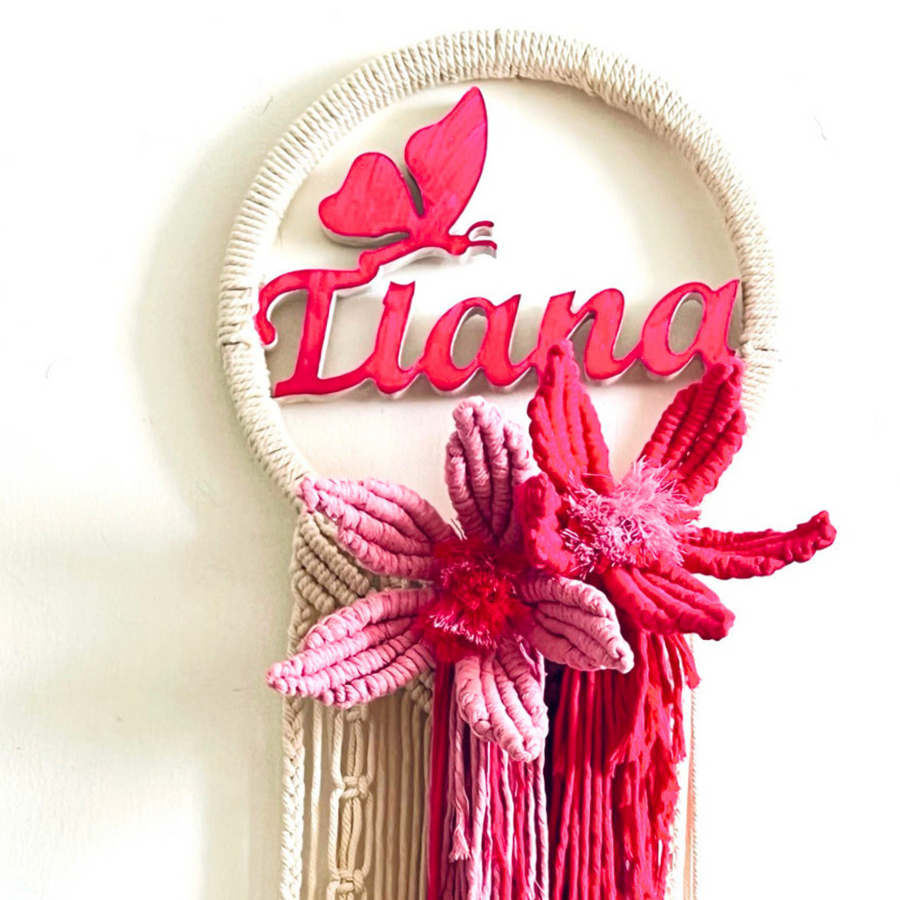 Personalised Kids Nameplate - flowers