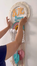 Macrame kids Nameplate - Rainbow