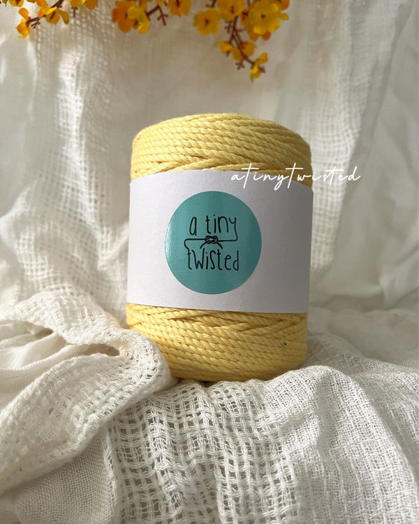 Pastel Yellow - 2mm Twisted