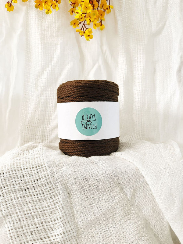 Chocolate Brown - 2mm/3mm Twisted