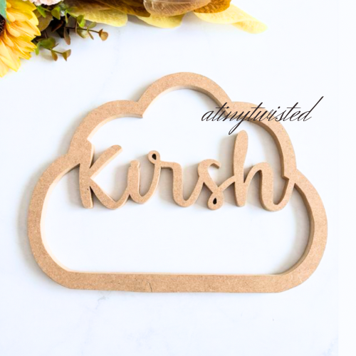 MDF Name Cutout With Shapes