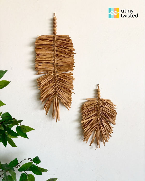 Raffia Boho Leafs (Set of 2)