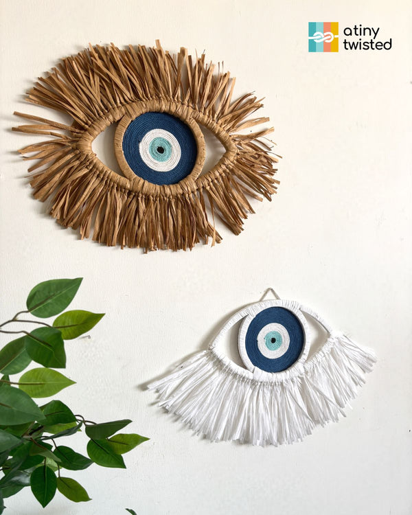 Evil Eye Wall hanging With Raffia