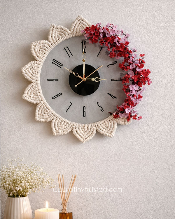 Floral Macrame Clock