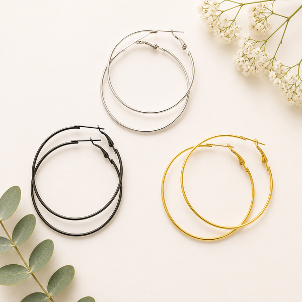 Round Bali Earrings- 3 pairs