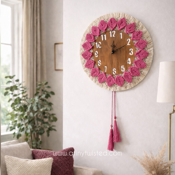 Flower Macrame Clock
