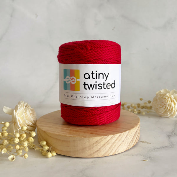 Red 2mm/3mm Twisted