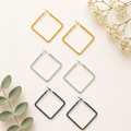 Square Bali Earrings- 3 Pairs