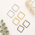Square Bali Earrings- 3 Pairs