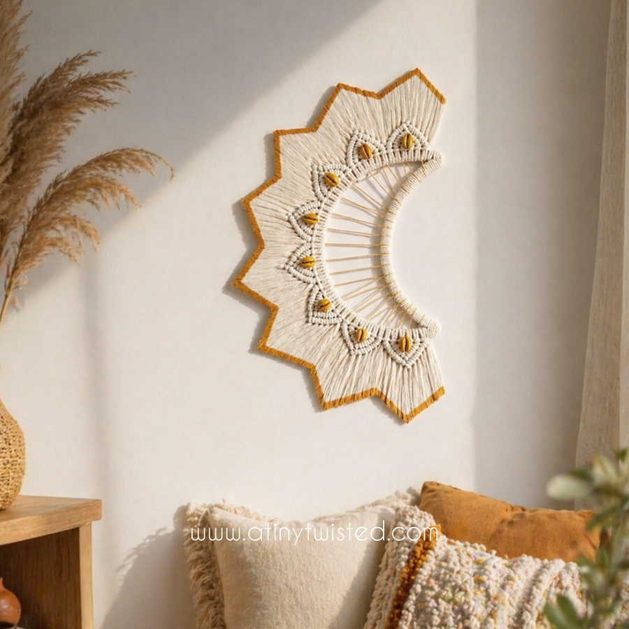 Macrame Moon Mirror
