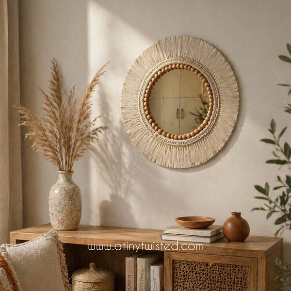 Wooden Beads Mirror