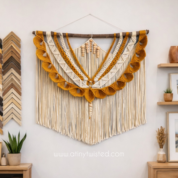 Saffron cascade Wallhanging