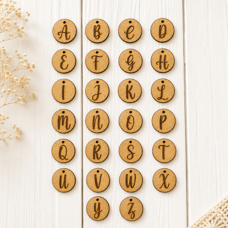 MDF Alphabet Tags