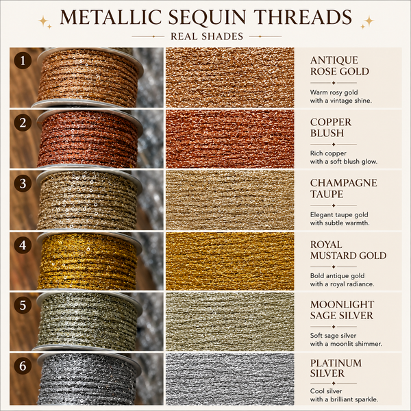 Metalic Sequin threads 2mm