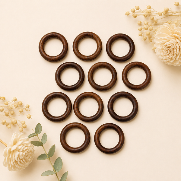 Wooden Rings - Dark brown