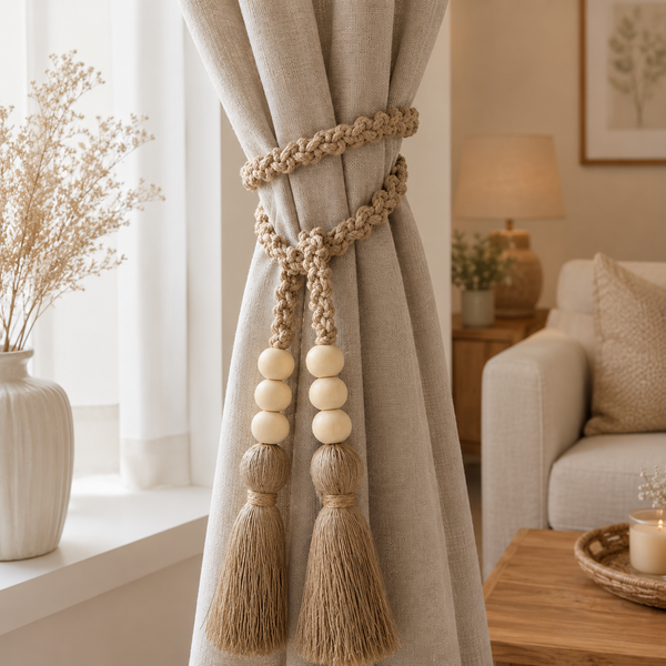 Tassel with Beads Curtain Holder