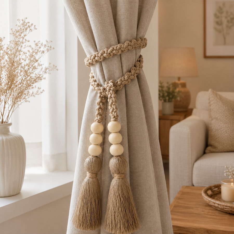Tassel with Beads Curtain Holder